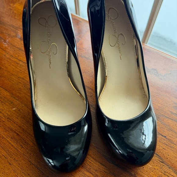 Jessica Simpson Calie Pump in Black Patent Size 9 Faux Leather - Picture 7 of 14